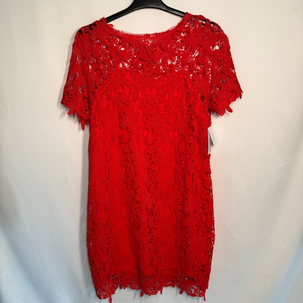 JustFab Elegant Red Lace Dress NWT